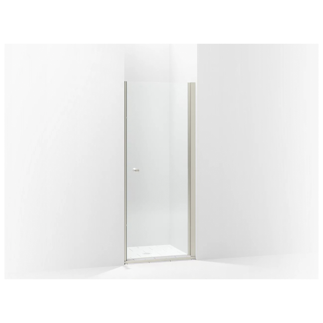 Finesse Shower Door, Sterling, 28-1/2 to 30 in Opening, Clear Glass, Nickel Frame - 1