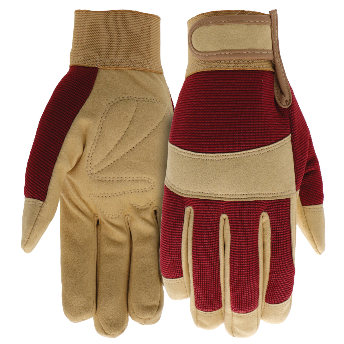 B52041-WML Mechanics Utility Gloves, Women's, M/L, 7-1/8 to 8-3/8 in L, Reinforced Thumb, Hook and Loop Cuff