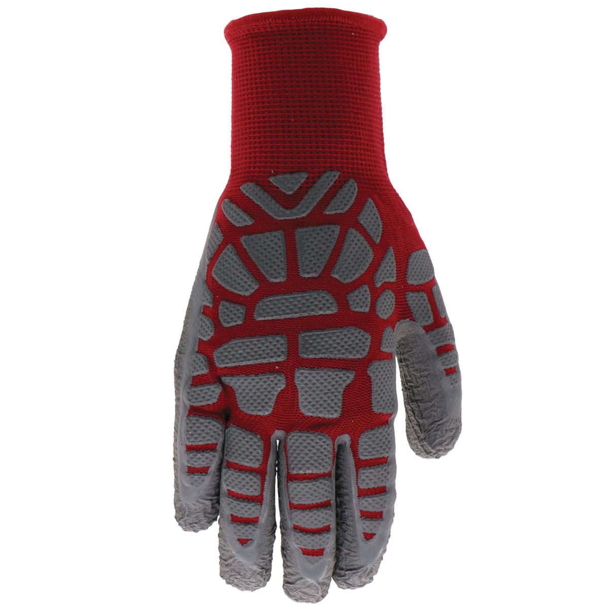 Tactile MicroArmor Latex Coated Gloves, Boss, Women's, Medium/Large, Gray/Red - 2