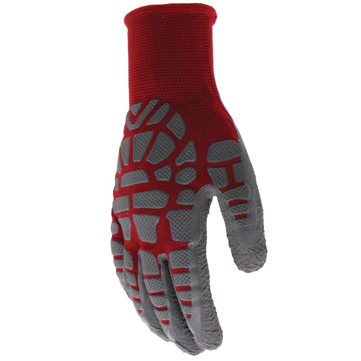Tactile MicroArmor Latex Coated Gloves, Boss, Women's, Medium/Large, Gray/Red - 4