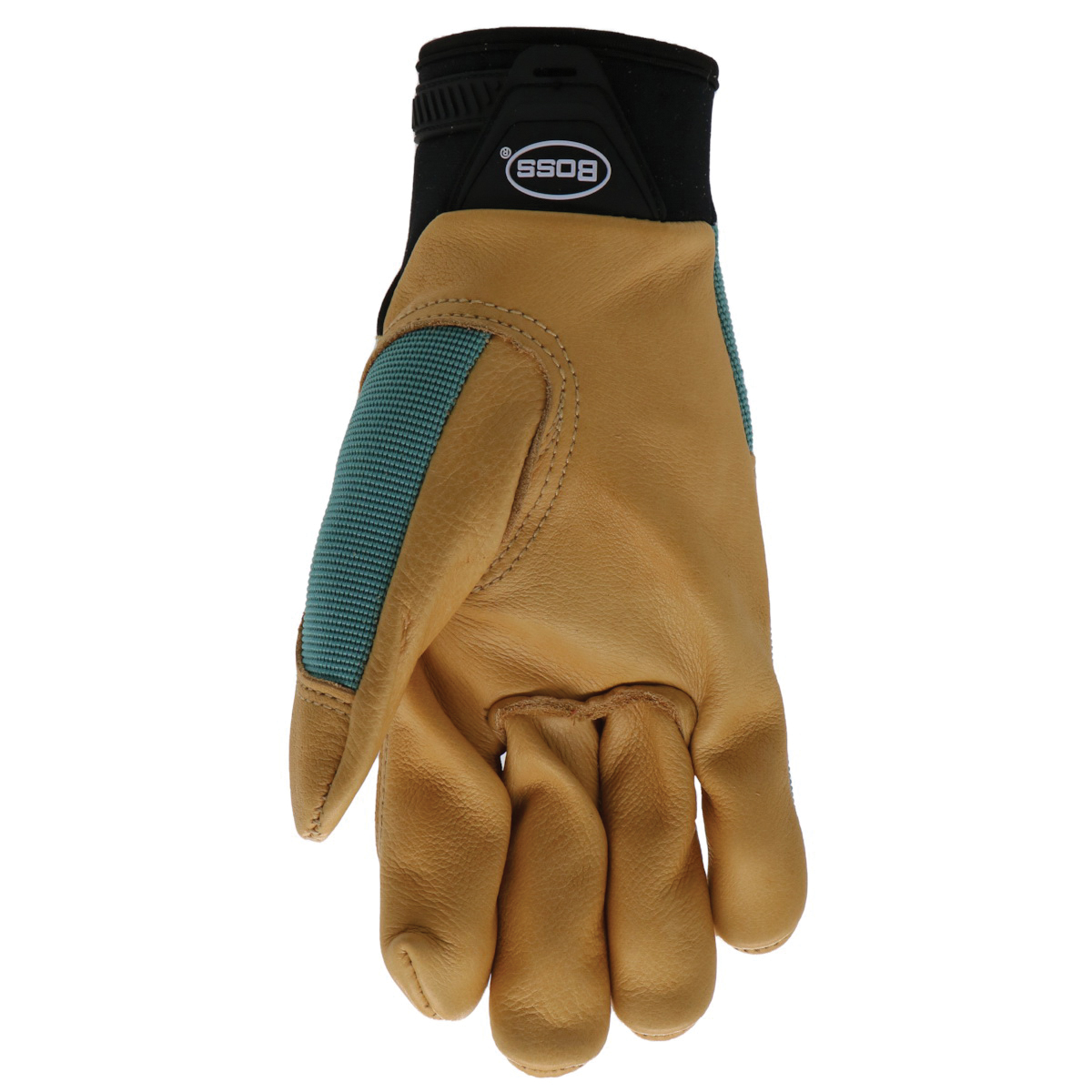AquaArmor Hybrid Cowhide Leather Work Gloves, Boss, Women's, Medium/Large, Light Blue/Tan - 3