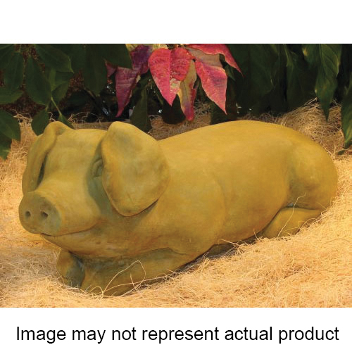 NICHOLS BROS STONEWORKS GNPIR Nichols Bros Stoneworks GNPIR Garden Statue, 8 in H, Reclining Pig - 1