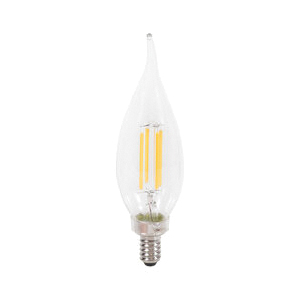 Natural 41320 LED Bulb, B10 Lamp, 40 W Equivalent, E12 Candelabra Lamp Base, Dimmable, Clear