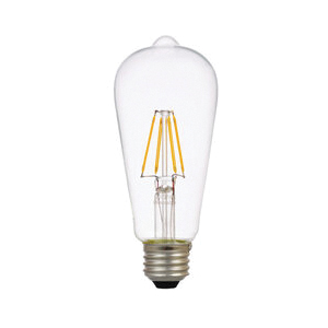 Sylvania Natural 41330 LED Bulb, ST19 Lamp, 40 W Equivalent, E26 Medium Lamp Base, Dimmable, Clear, Daylight Light