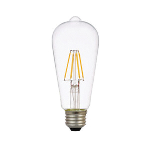 Natural 41331 LED Bulb, ST19 Lamp, 60 W Equivalent, E26 Medium Lamp Base, Dimmable, Clear, Daylight Light