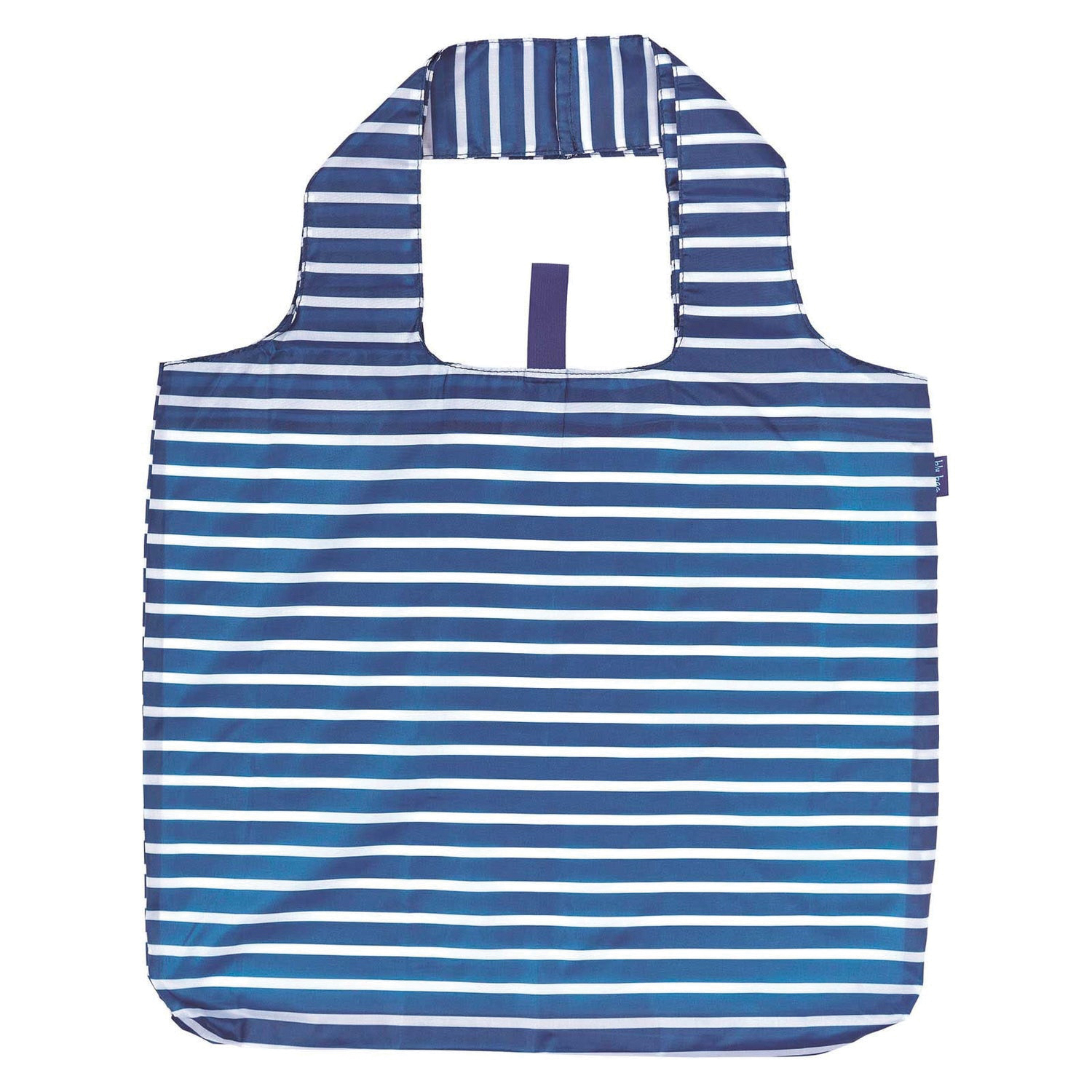 RockFlowerPaper 39-7825 Breton Stripe Reusable Shopping Bag, 50 lb, Polyester, Navy Blue - 1