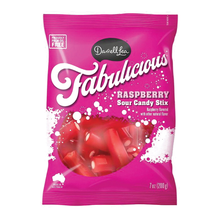 Darrell Lea 0754908 Darrell Lea 0754908 Sour Candy Stix, Raspberry, 7 oz, Bag - 1