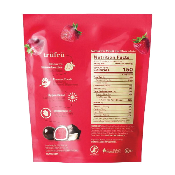 Tru Fru 104N Dark Chocolate, Dry, Strawberry, 4.2 oz - 2