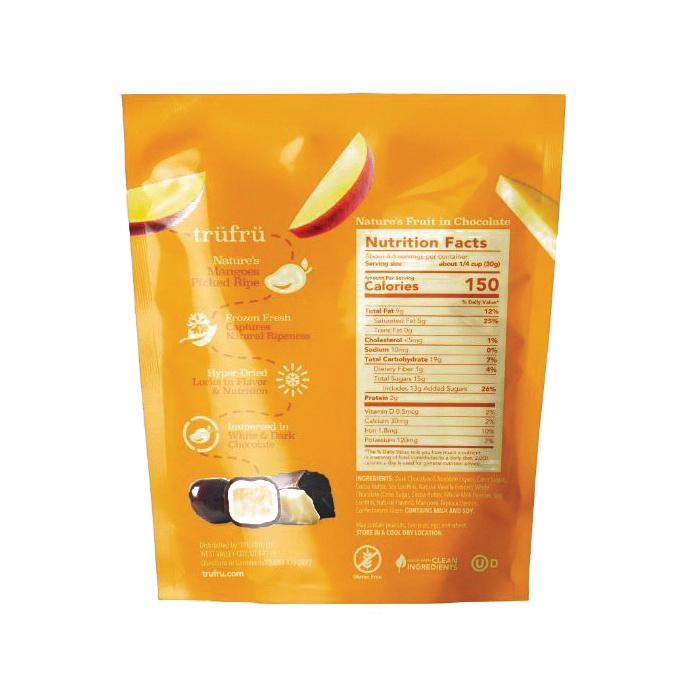 Tru Fru 111N Dark Chocolate, Dry, Mangoes, 4.5 oz - 2