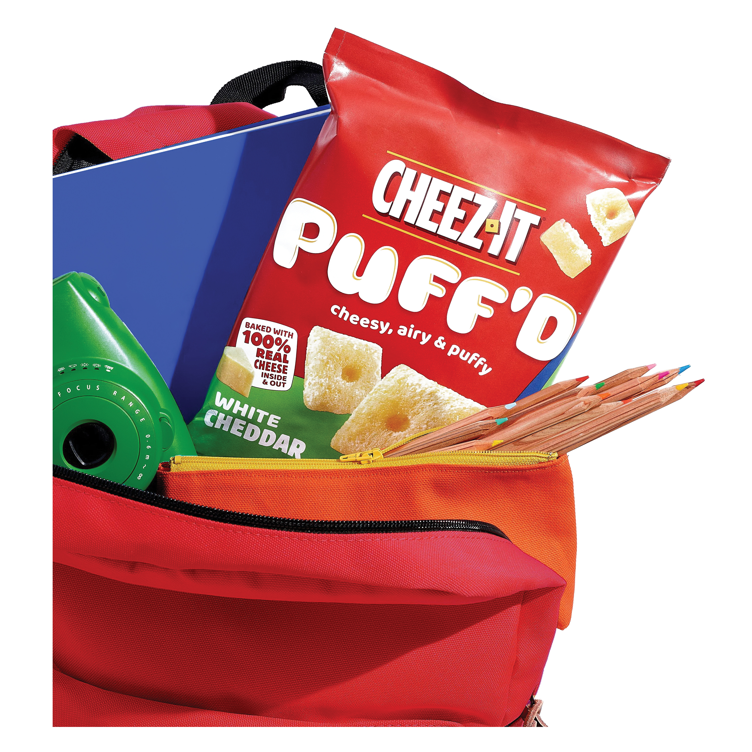Cheez-It Puff'd 1000425 Cheesy Baked Snack, White Cheddar, 3 oz Pouch - 4