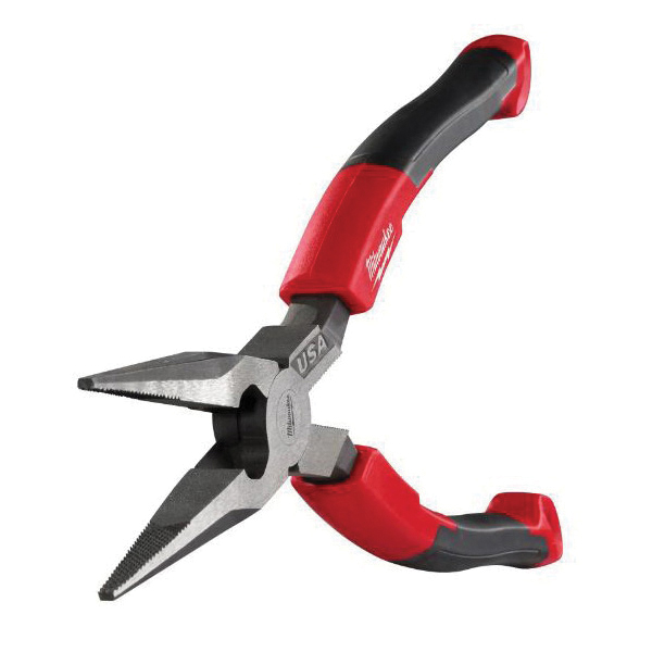 Milwaukee MT555 Nose Pliers, 8.46 in OAL, 2.7 in Jaw Opening, 0.11 in W Tip - 2