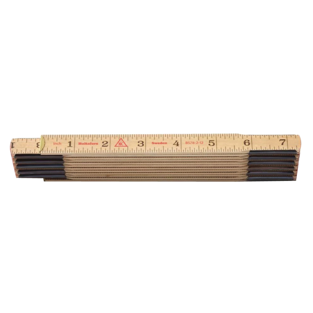 101304U Brick Spacing Folding Ruler, 1/16 in Graduation, Wood, Black/Red