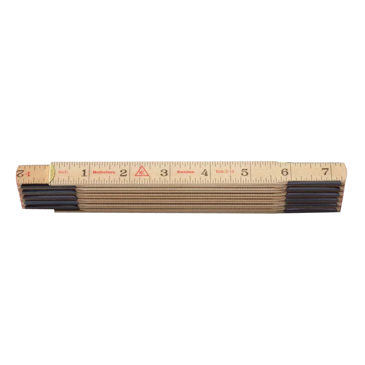 101204U Engineering Folding Ruler, 1/10th, 1/100th, 1/16 in Graduation, Wood, Black/Red