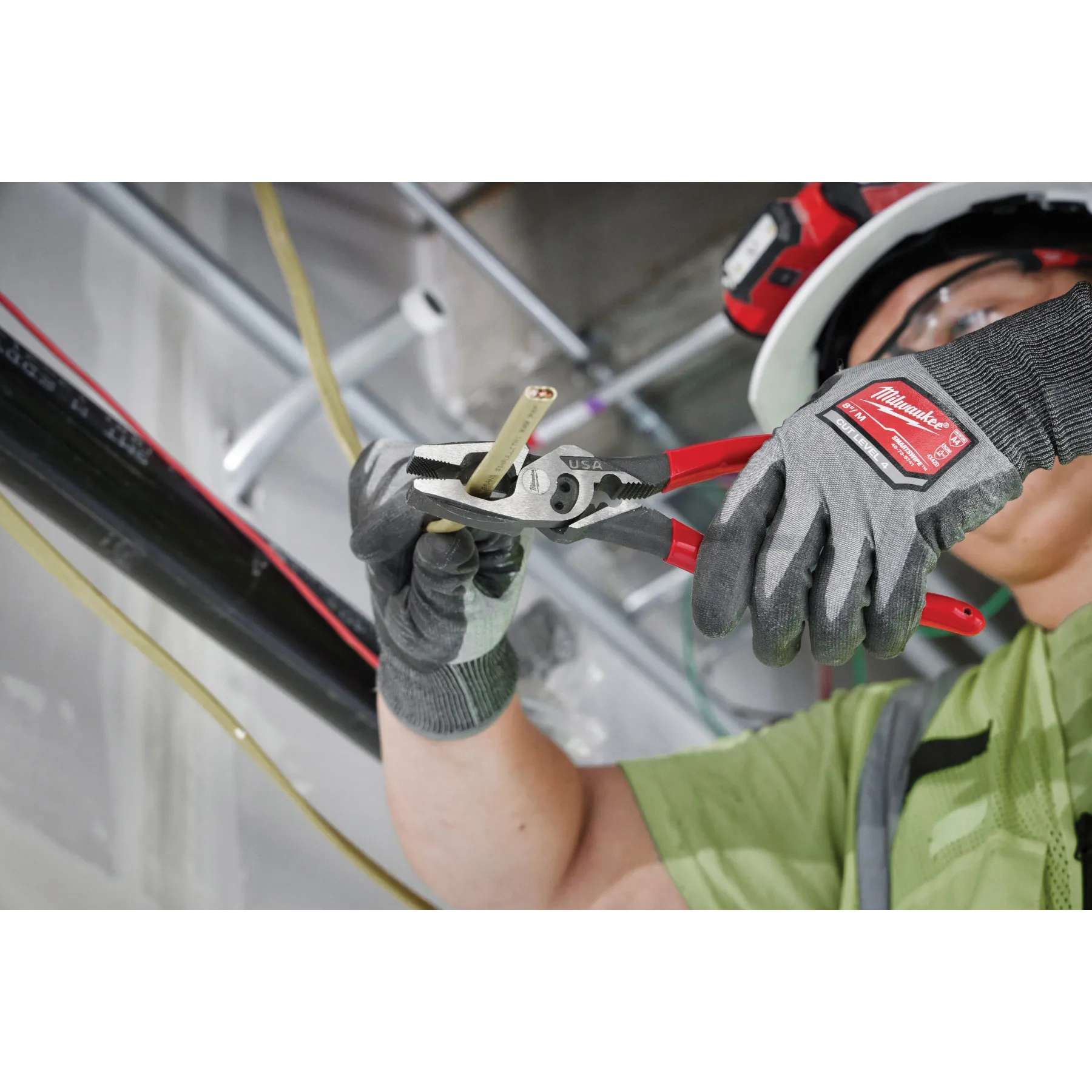 Milwaukee MT500C Lineman's Pliers with Crimper and Bolt Cutter, 9.22 in OAL, 1.39 in Jaw Opening, Red Handle - 3