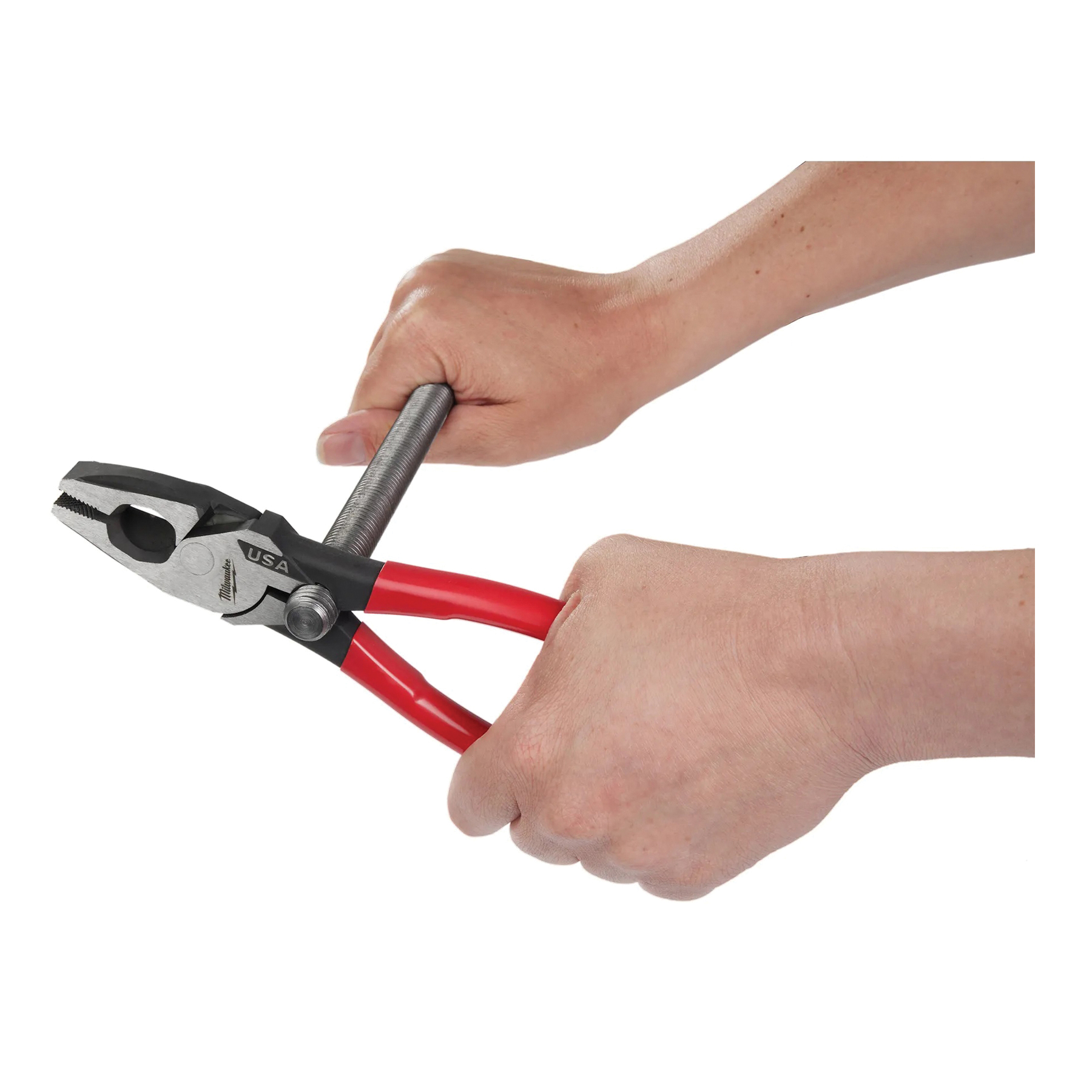 Milwaukee MT500T Lineman's Pliers with Thread Cleaner, 9.22 in OAL, 1.39 in Jaw Opening, Red Handle - 3