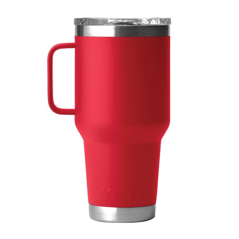 Rambler Travel Mug, Yeti, 30 oz, Stronghold Lid, Stainless Steel, Rescue Red, Insulated - 2