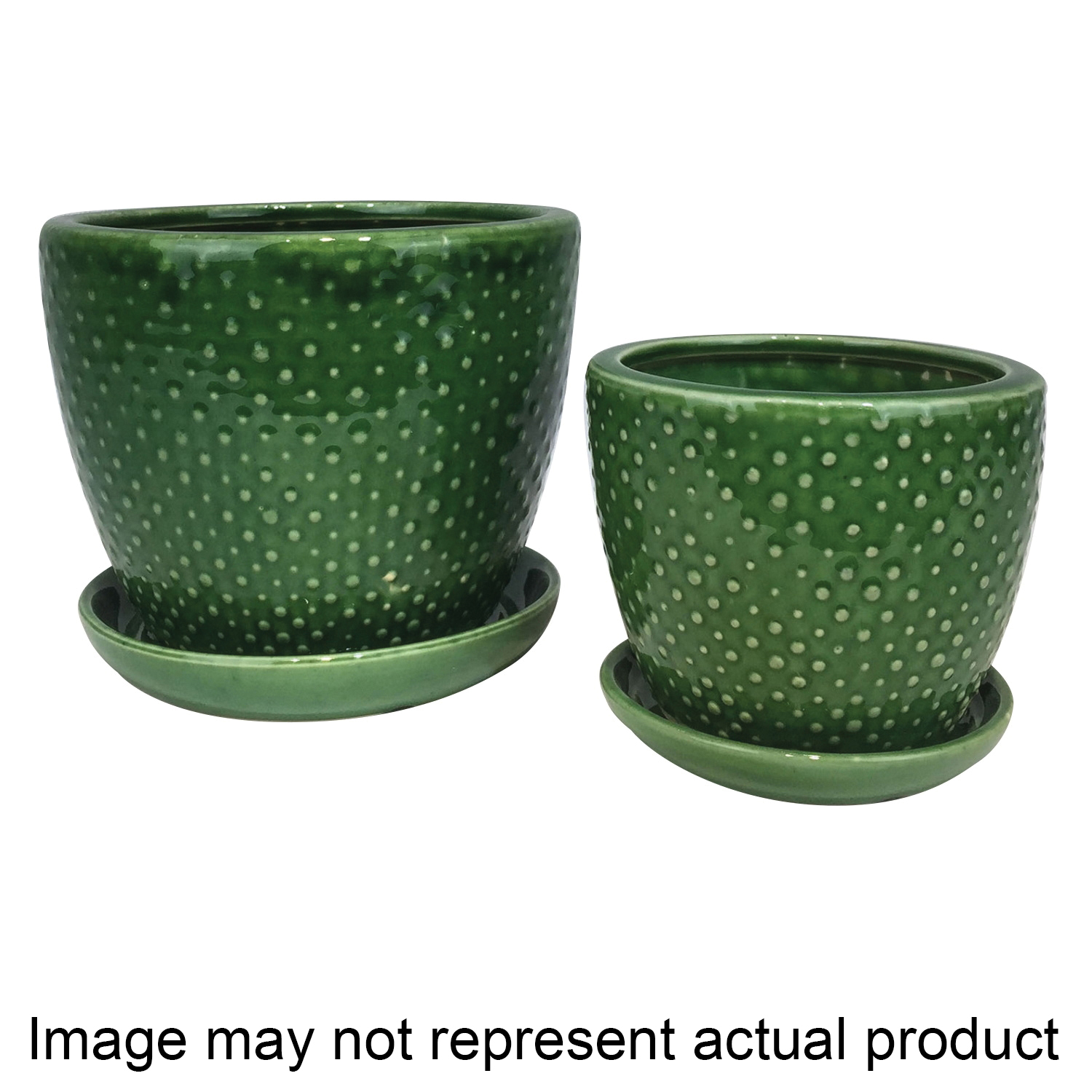 Border Concepts 55691 Planter with Saucer, 8 in Dia, 7 in...