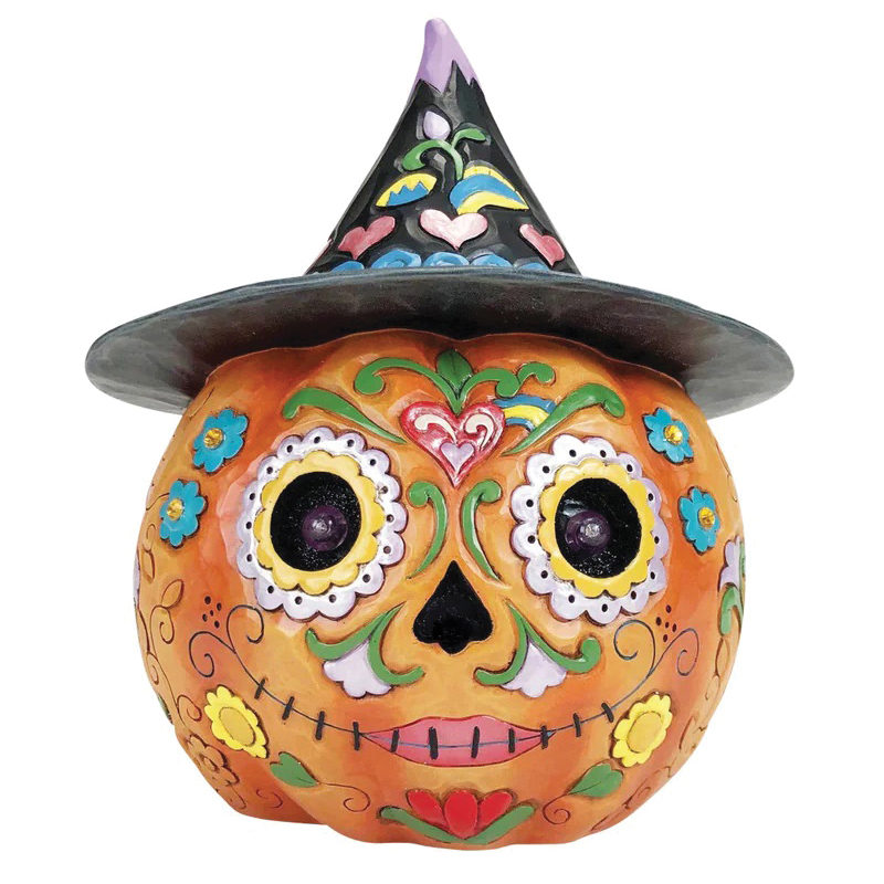 enesco gift Jim Shore Heartwood Creek Series 6012753 Day Of The Dead Jack'O Lantern, LED, 8-1/2 in L - 1