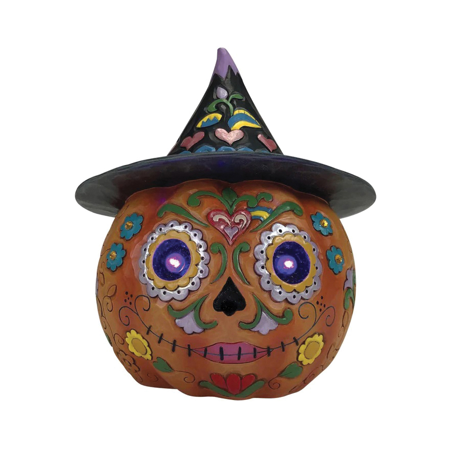 enesco gift Jim Shore Heartwood Creek Series 6012753 Day Of The Dead Jack'O Lantern, LED, 8-1/2 in L - 3