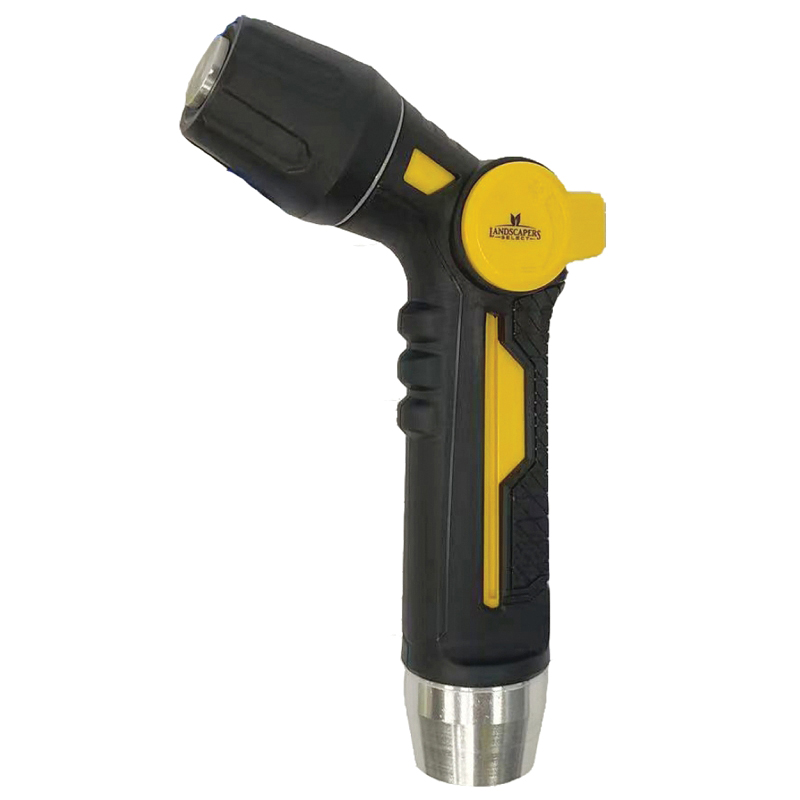 YP22-M01 Spray Nozzle, Female, Aluminum/Plastic/TPR, Black/Yellow, Thumb Control