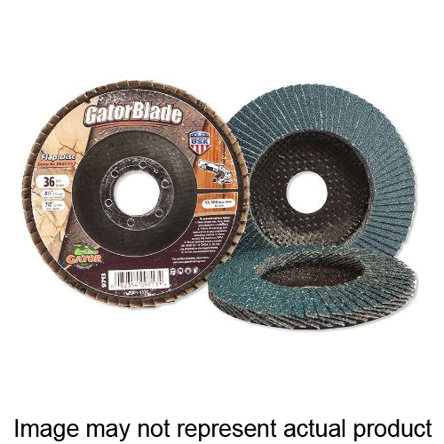 Gator 9181GA Abrasive Flap Disc, 60 Grit, Medium, Zirconium Oxide Abrasive, Fiberglass Backing, 7/8 in - 3