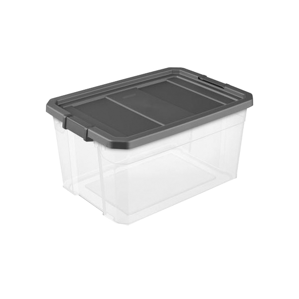 14763V06 Stacker Box, 76 qt, Plastic, Gray