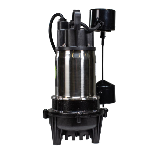 Sump Pump, Eco-Flo, 1-Phase, 8 A, 115 V, 3/4 hp, 25 ft Max Head, 5100 gph, Stainless Steel - 3