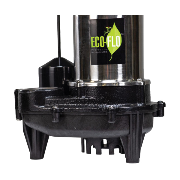Sump Pump, Eco-Flo, 1-Phase, 8 A, 115 V, 3/4 hp, 25 ft Max Head, 5100 gph, Stainless Steel - 4