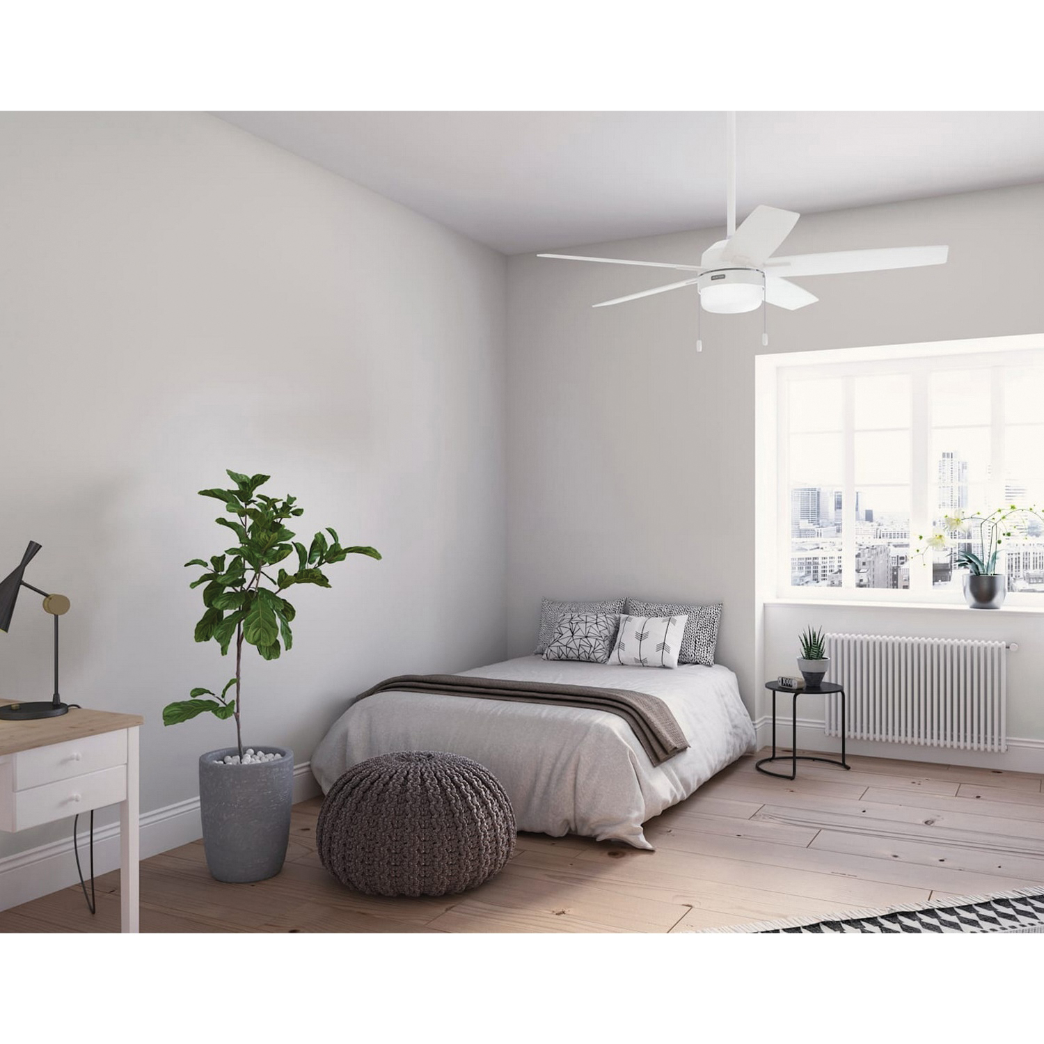 Anisten Indoor Ceiling Fan, Hunter, 52 in Dia, White - 4