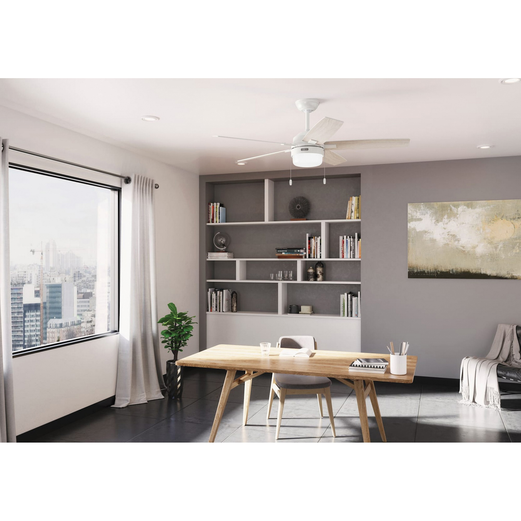 Anisten Indoor Ceiling Fan, Hunter, 52 in Dia, White - 5