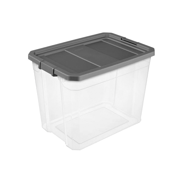 14783V04 Stacker Box, 108 qt, Plastic, Gray