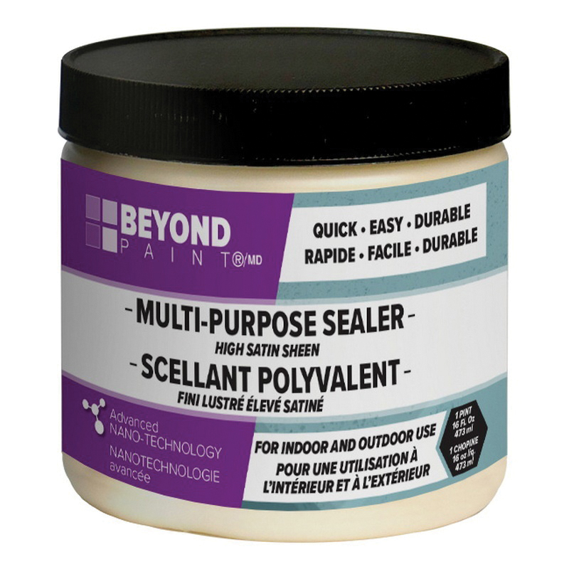 BEYOND PAINT All-In-One Series BP37 Craft Paint, Satin, Clear, 1 pt