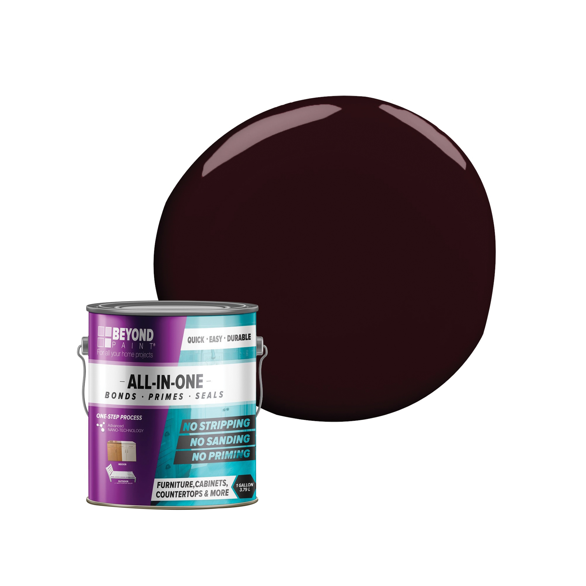 BEYOND PAINT All-In-One Series BP16 Craft Paint, Flat, Mocha, 1 gal