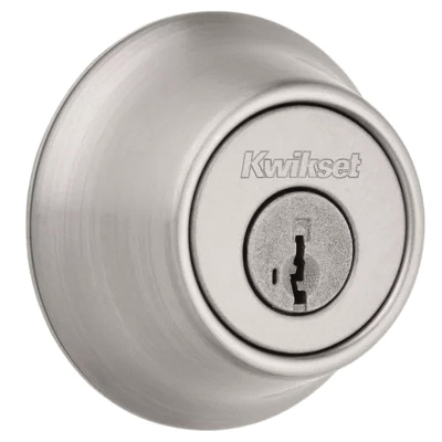 Kwikset 665 Series 665 15 SMT Deadbolt, 3 Grade, Keyed Key, Zinc, Satin Nickel, 2-3/8, 2-3/4 in Backset