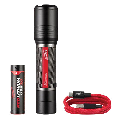 REDLITHIUM 2162-21 Slide Focus Flashlight, Lithium-Ion Battery, LED Lamp, 2000, 200 m Beam Distance