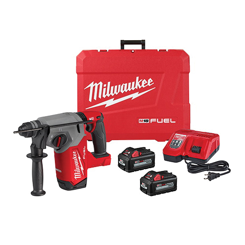 Milwaukee M18 FUEL 2912-22 Rotary Hammer Kit, Battery Included, 18 V, 6 Ah, 1 in Chuck, SDS-Plus Chuck