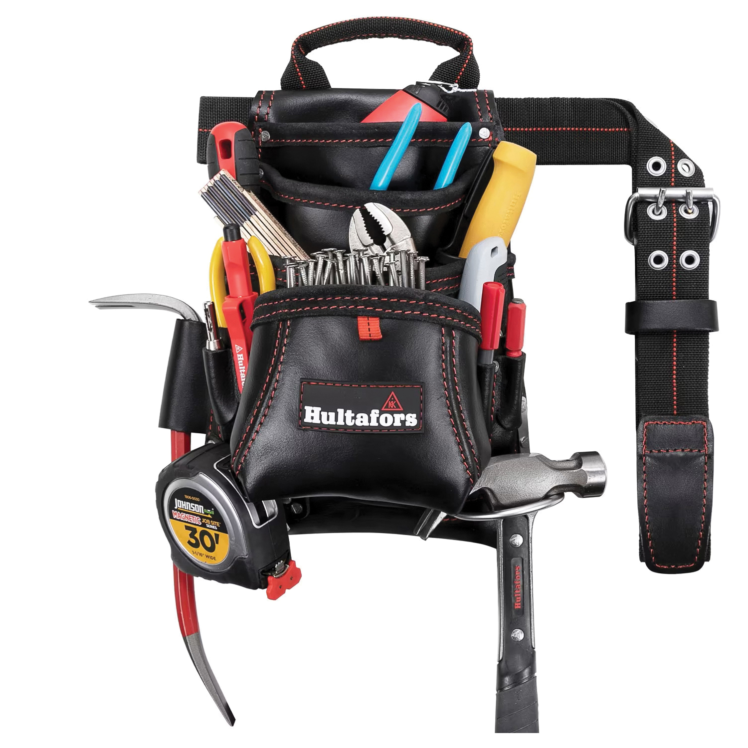 HT5433 Carpenter's Nail and Tool Bag, 11-Pocket, Leather