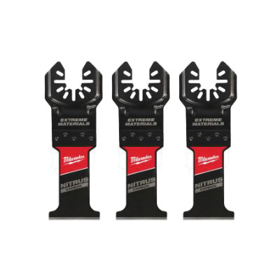 Milwaukee NITRUS CARBIDE Series 49-25-1573 Oscillating Multi-Tool Blade, 1-3/8 in D Cutting, Carbide, 3/PK