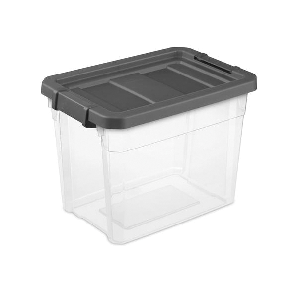 14733V06 Stacker Box, 30 qt, Plastic, Gray