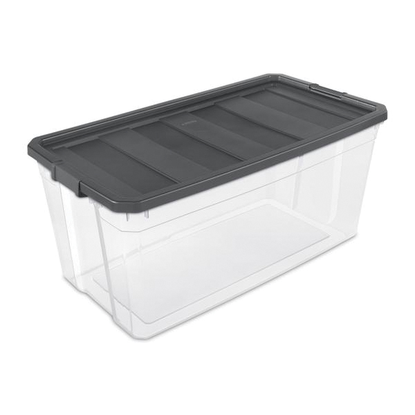 14793V03 Stacker Box, 200 qt, Plastic, Gray