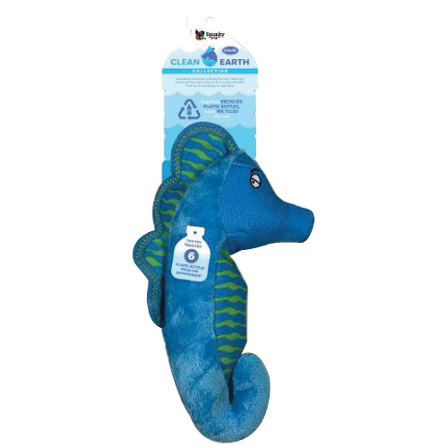 Spunky Pup Clean Earth Seahorse Plush Dog Toy Spunky Pup Clean Earth Seahorse Plush Dog Toy
