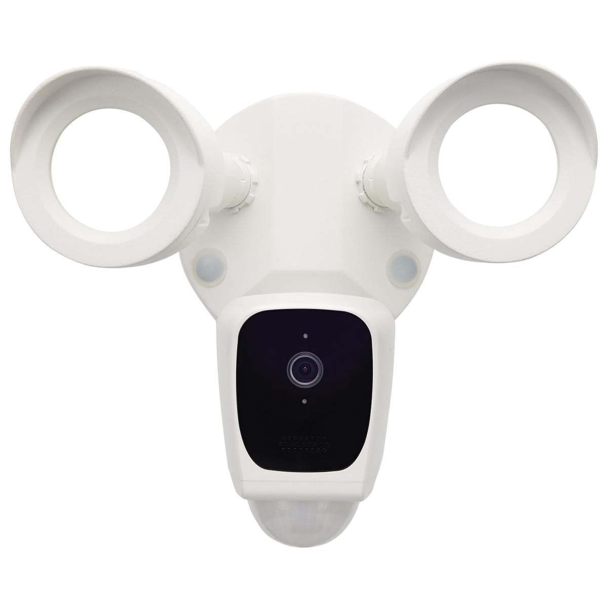 Satco Bullet Series 65-900 Security Camera with Light, 150 deg View, 1080 pixel Resolution, Motion Image Sensor, White