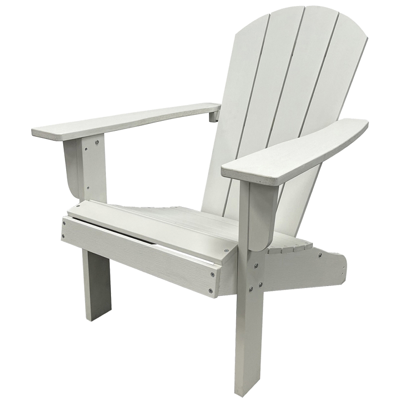 HKWS629A-W Adirondack Chair, 29.7 in W, 35.43 in D, 36 in H, Resin Wood Seat, Resin Wood and Steel Frame
