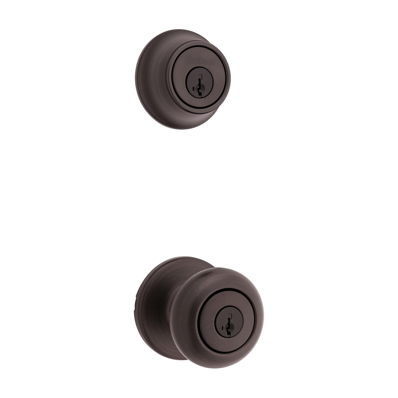 Kwikset 96900-421 Entry Knob and Single Cylinder Deadbolt, Classic, Colonial, Traditional Design, Venetian Bronze