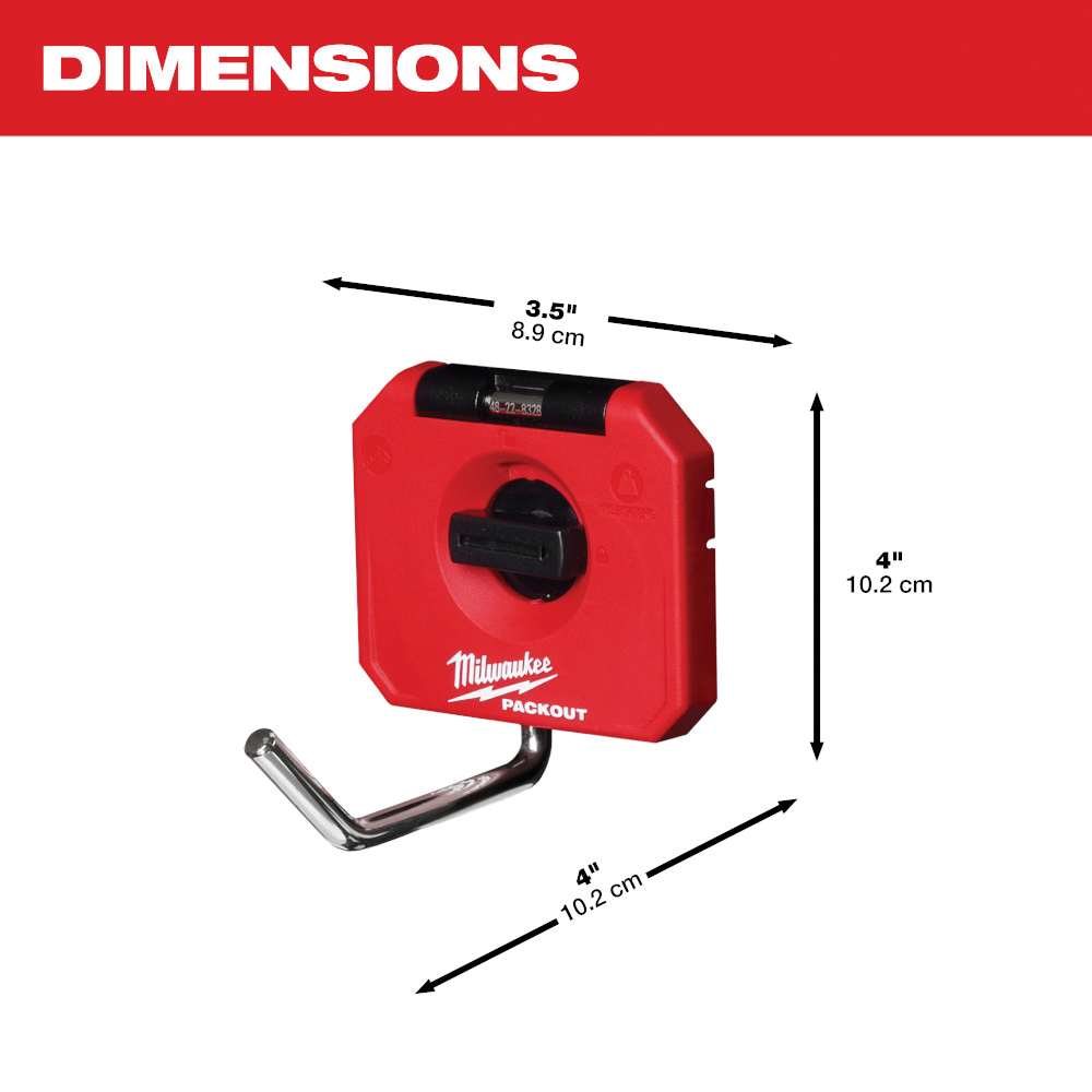 Packout&trade; Single Straight Hook, Milwaukee, 4 in - 3