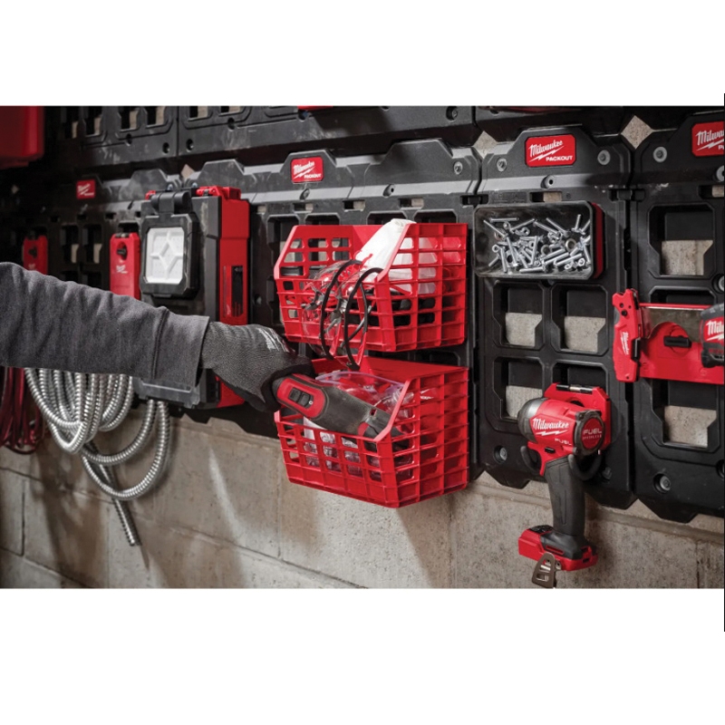 Milwaukee PACKOUT 48-22-8342 Compact Wall Basket, 20 lb, Plastic, Red - 4