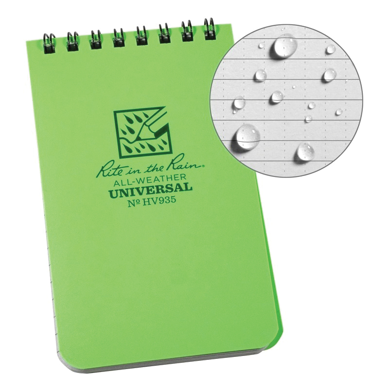 Rite in the Rain HV935 Notebook, 3 x 5 in Sheet, 50-Sheet, Gray Sheet, Top Spiral Wire-O Binding - 2