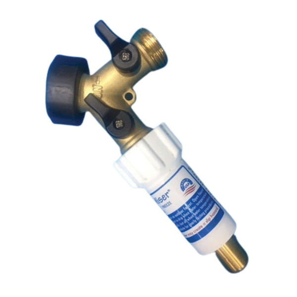 6000-482 Y Connector with Shut-Off, 6 in L, 3-1/2 in W, Brass/Polypropylene/Stainless Steel