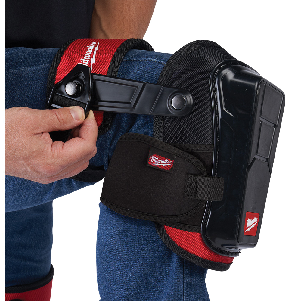 Stabilizer Gel Knee Pad, Milwaukee, with Thigh Pivot, Polymer Cap, Foam/Gel Pad, Button and Buckle Double Straps - 5