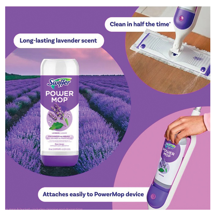 Powermop Floor Cleaner, Swiffer, 25 oz, Liquid, Lavender, Clear - 1